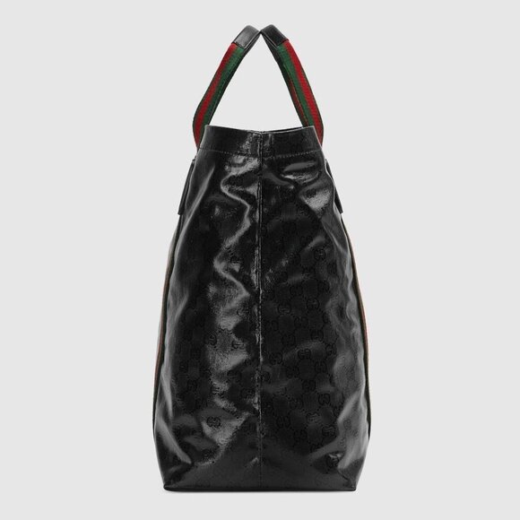 Gucci Women’s GG Crystal Medium Tote Bag in Black Leather - Picture 5 of 16